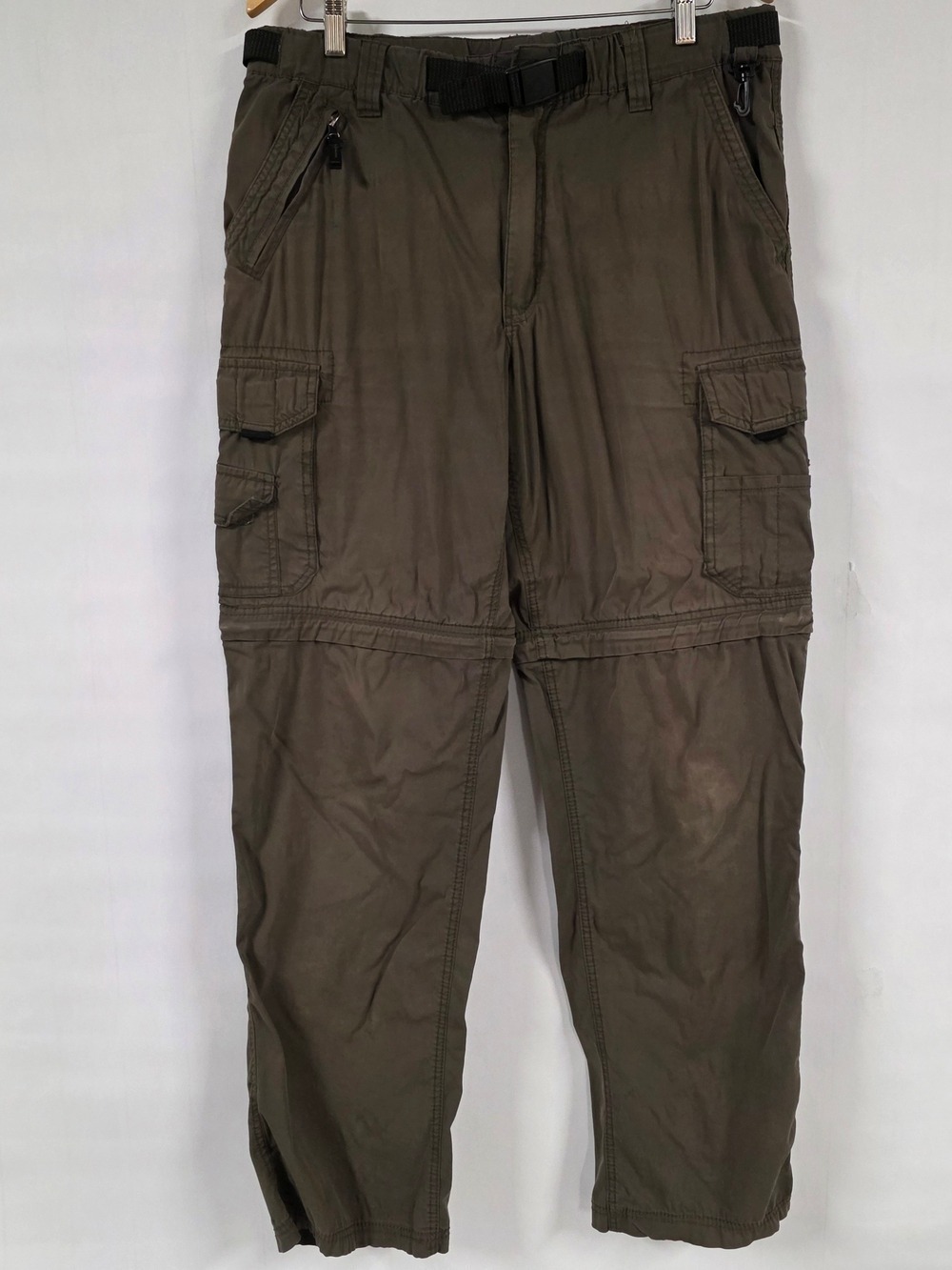 B.C. Clothing Men's Olive Convertible Cargo Pants, Hiking Outdoor, Size MX34